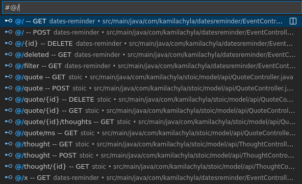 Nawigacja po endpointach /posts/java-vscode/navigation.png